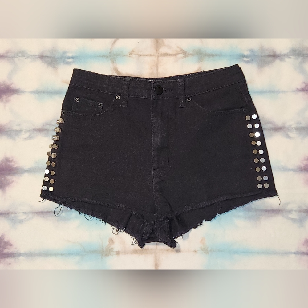 BDG High Rise Cheeky Studded Denim Shorts
